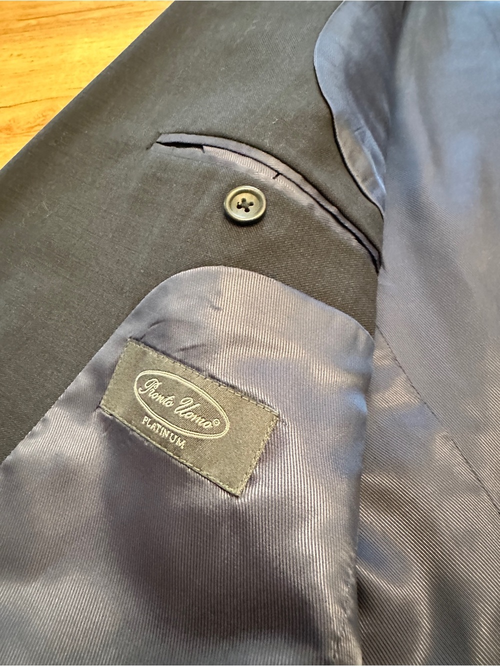 Pronto Uomo Men’s Navy Suiting Tailored Blazer - Picture 6 of 11